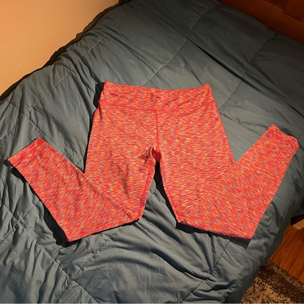VOGO Athletica Pink Patterned Performance Leggings, Size L